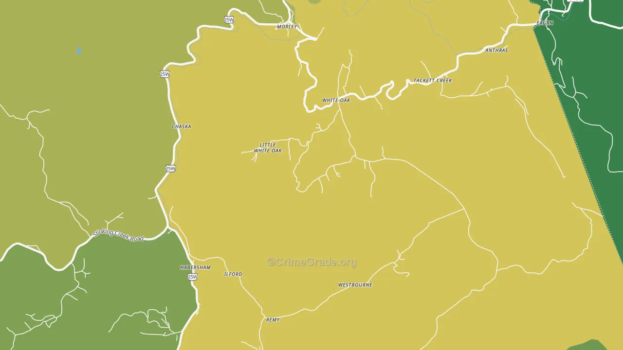 37729, TN Map of Vehicle Theft Rates