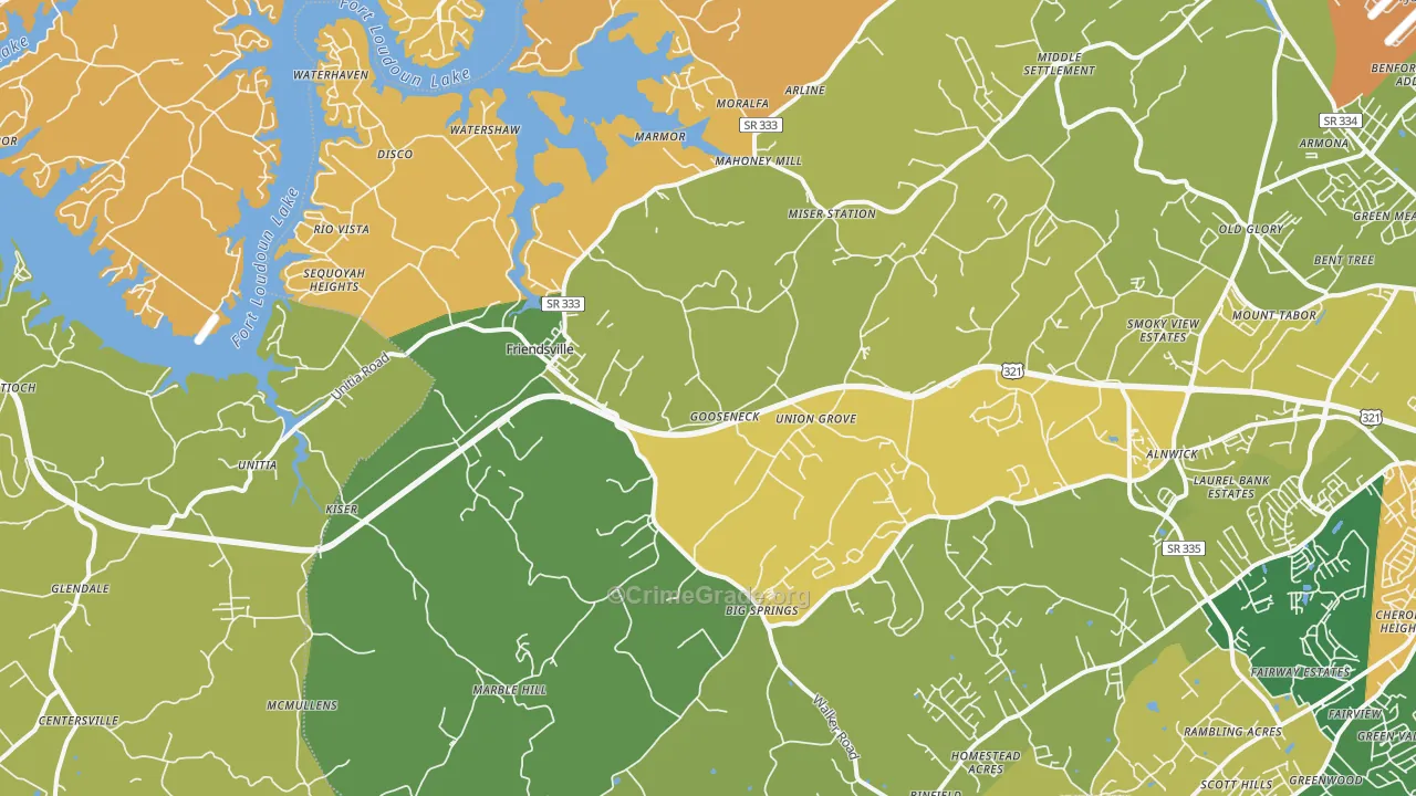 37737, TN Map of Vehicle Theft Rates