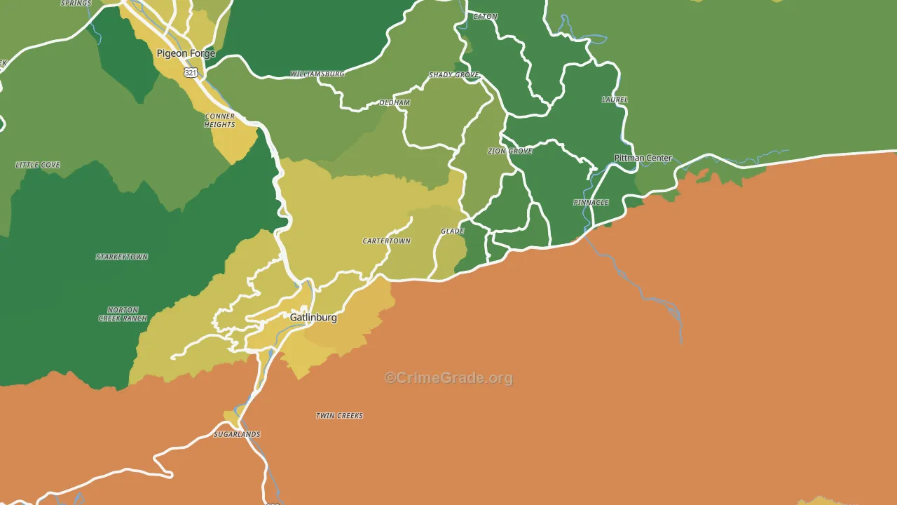 37738, TN Map of Vehicle Theft Rates