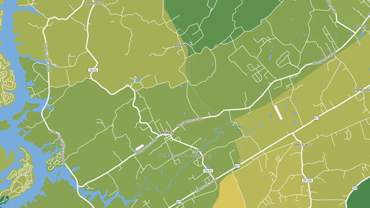 37742, TN Map of Vehicle Theft Rates