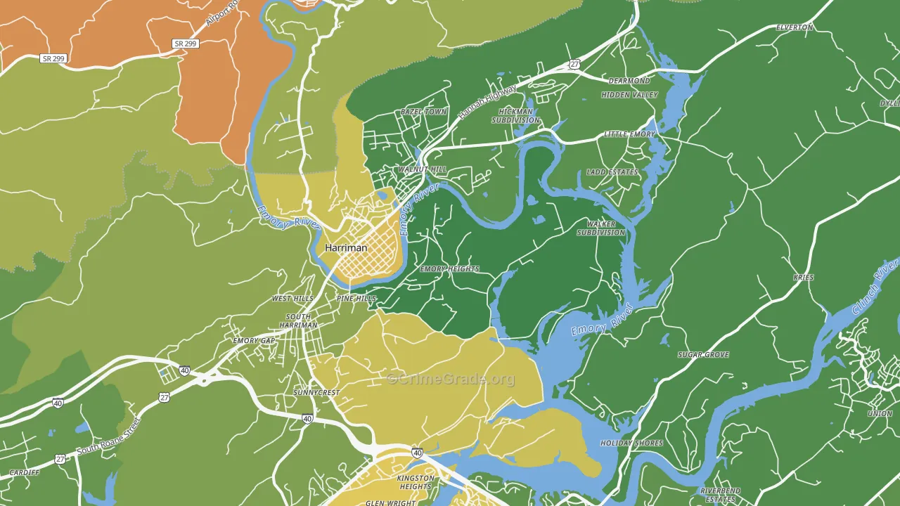 37748, TN Map of Vehicle Theft Rates