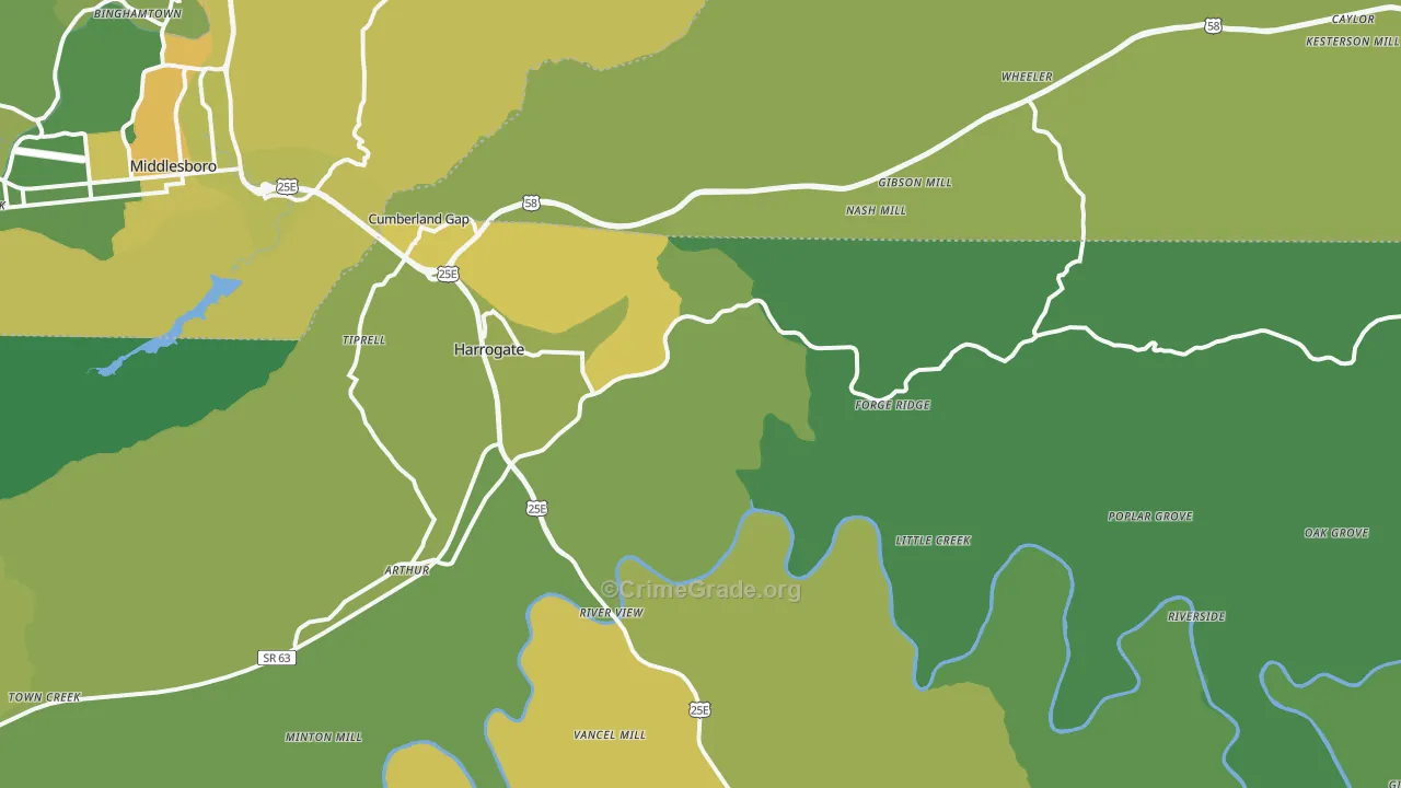 37752, TN Map of Vehicle Theft Rates