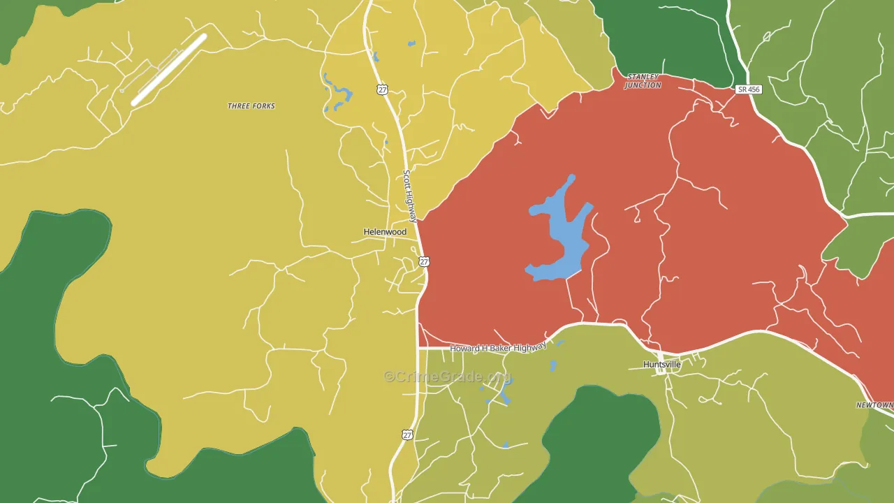 37755, TN Map of Vehicle Theft Rates