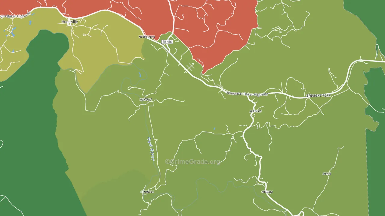 37756, TN Map of Vehicle Theft Rates