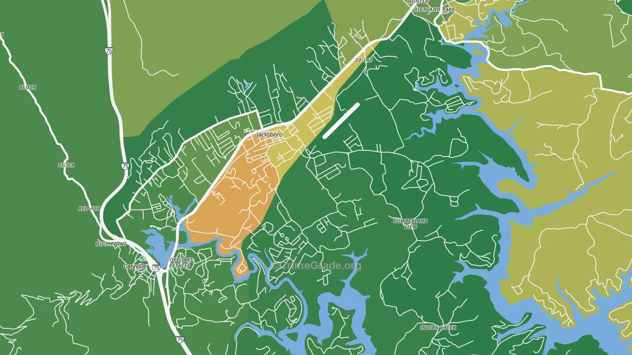 37757, TN Map of Vehicle Theft Rates