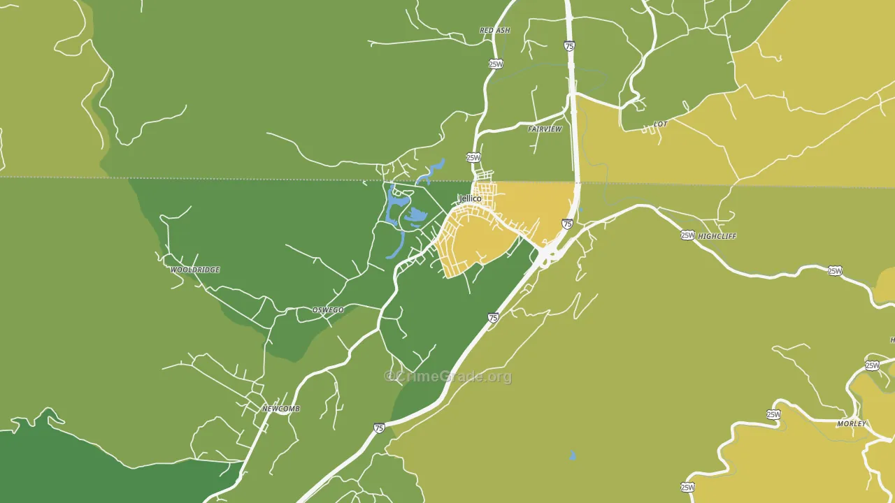 37762, TN Map of Vehicle Theft Rates