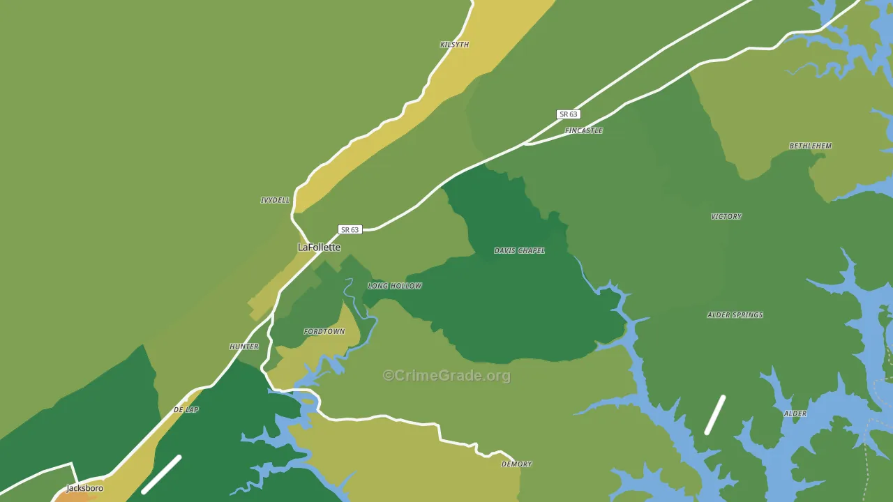 37766, TN Map of Vehicle Theft Rates