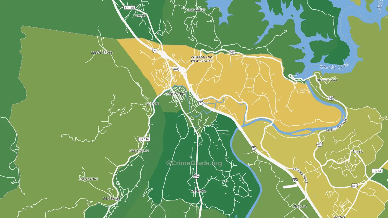 37769, TN Map of Vehicle Theft Rates