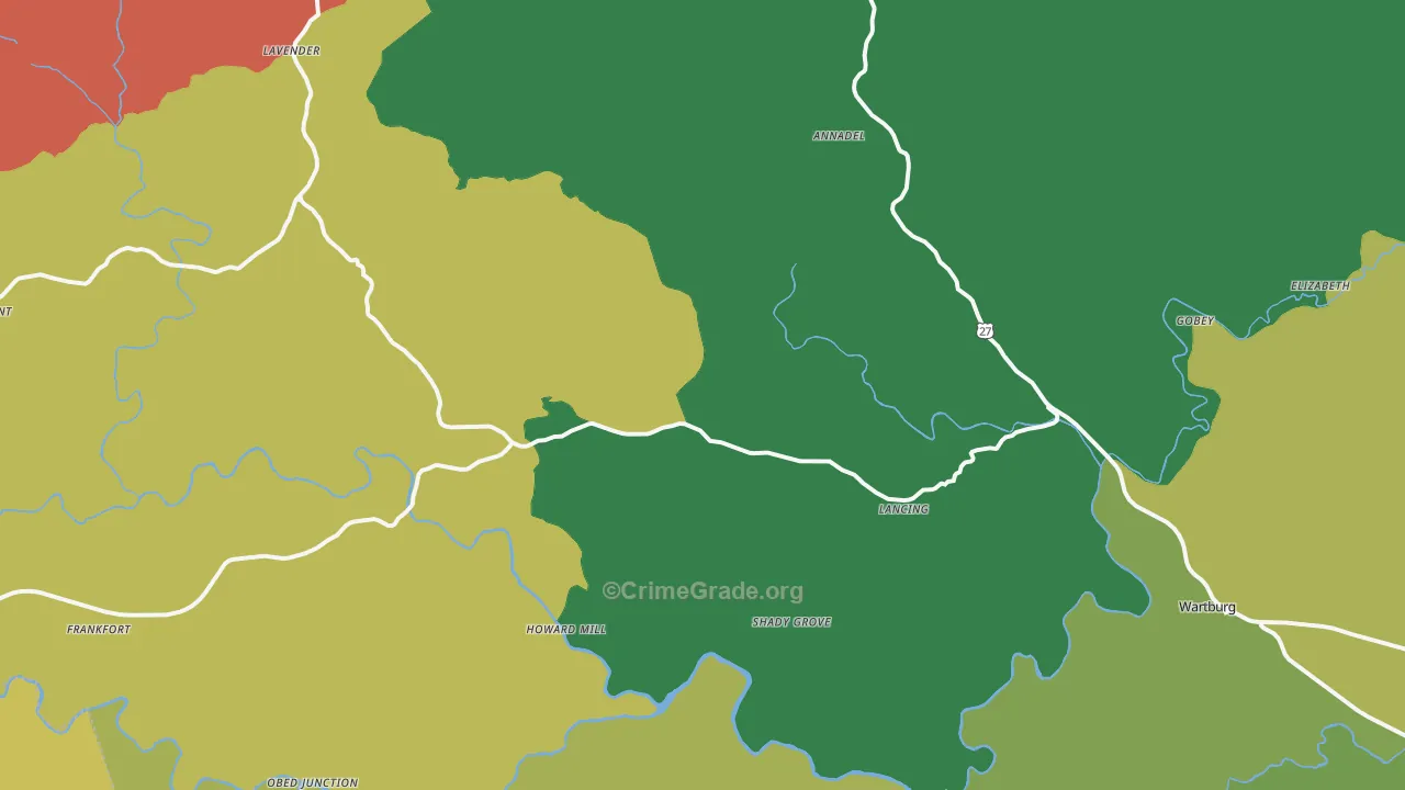 37770, TN Map of Vehicle Theft Rates