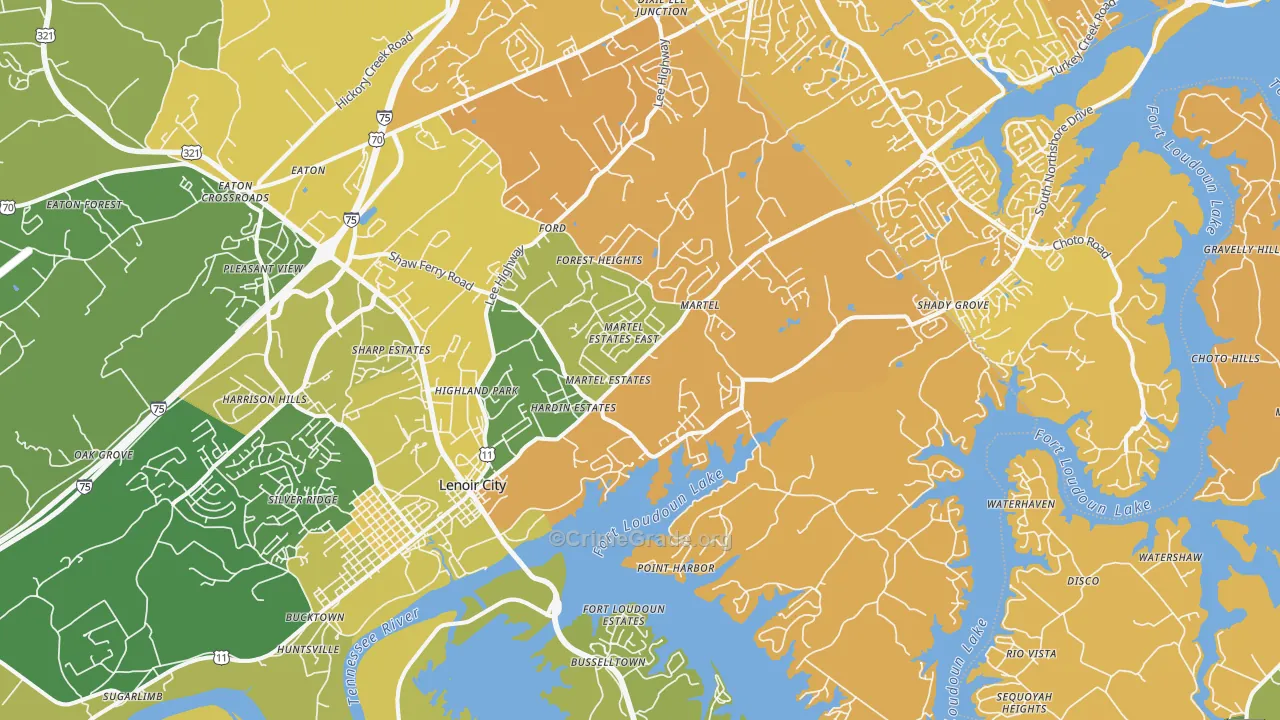 37772, TN Map of Vehicle Theft Rates