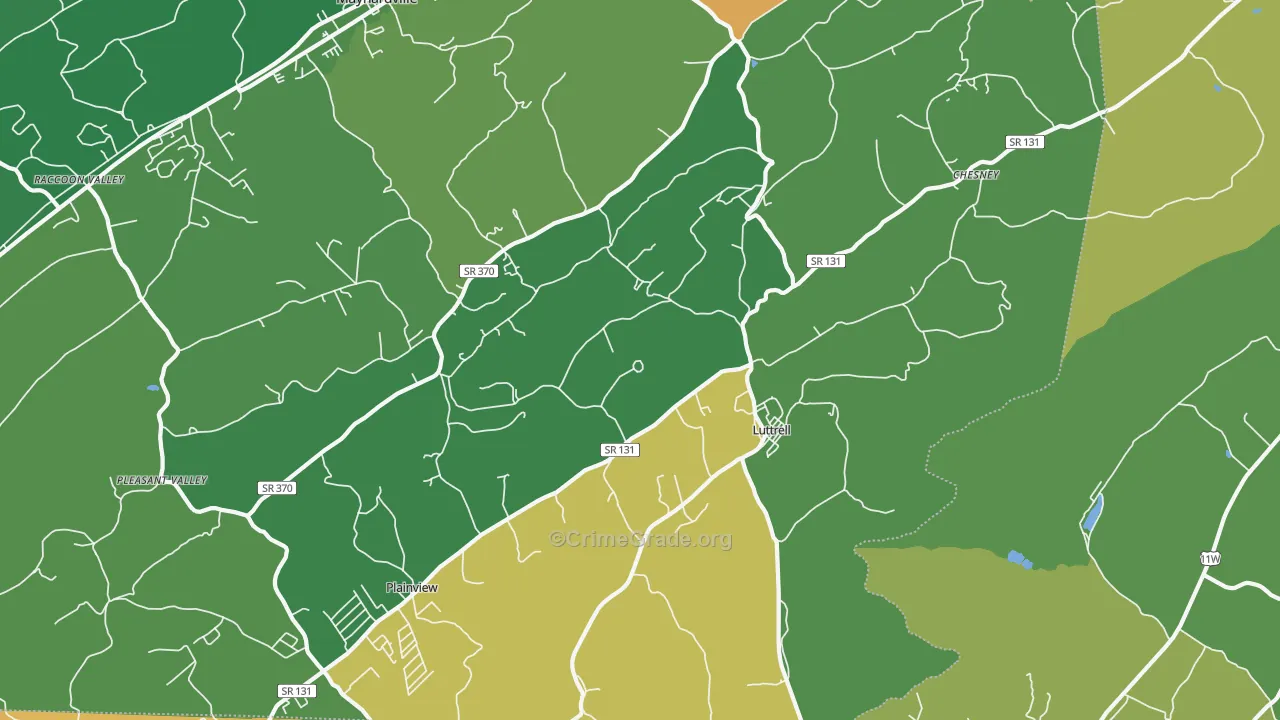 37779, TN Map of Vehicle Theft Rates