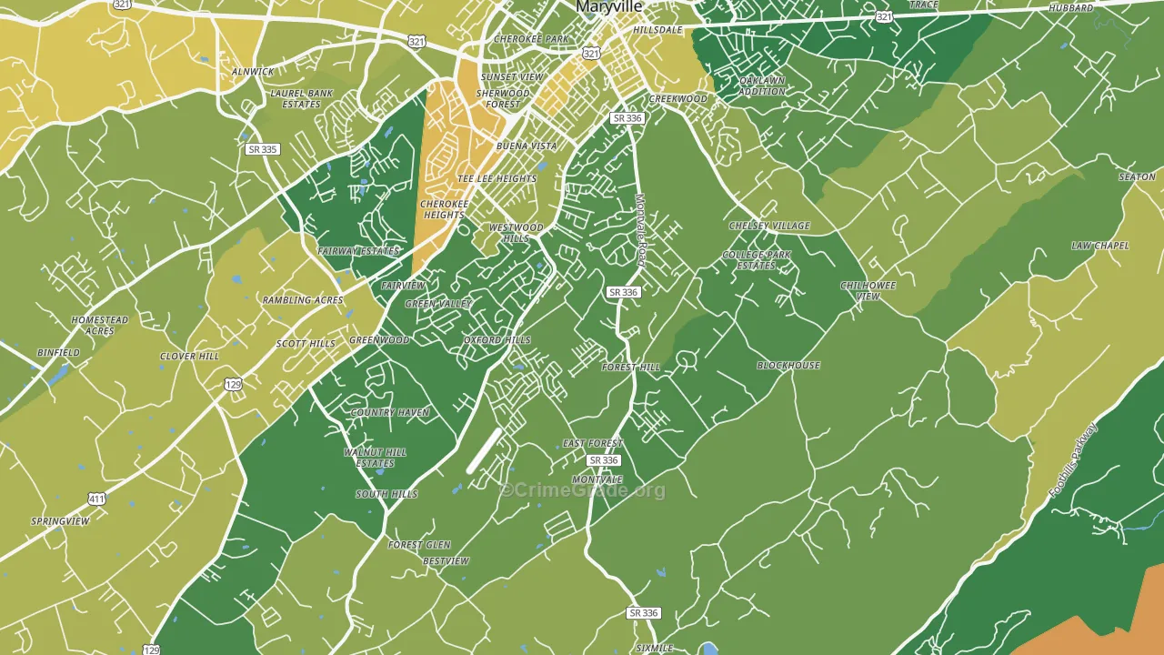 37803, TN Map of Vehicle Theft Rates