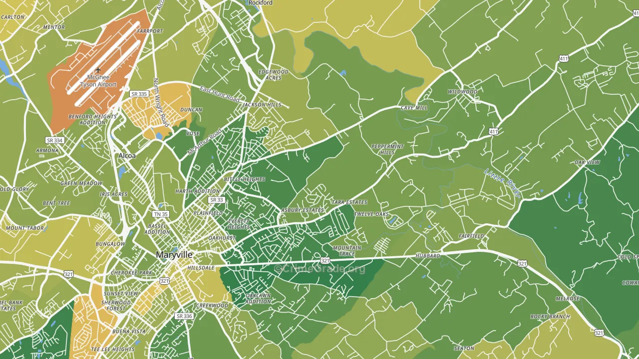 37804, TN Map of Vehicle Theft Rates