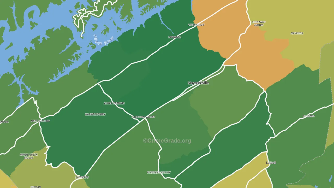 37807, TN Map of Vehicle Theft Rates