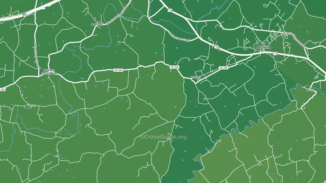 37809, TN Map of Vehicle Theft Rates