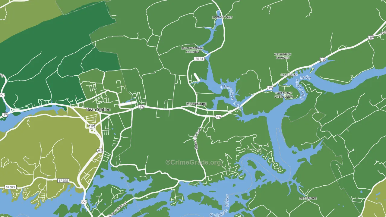 37811, TN Map of Vehicle Theft Rates