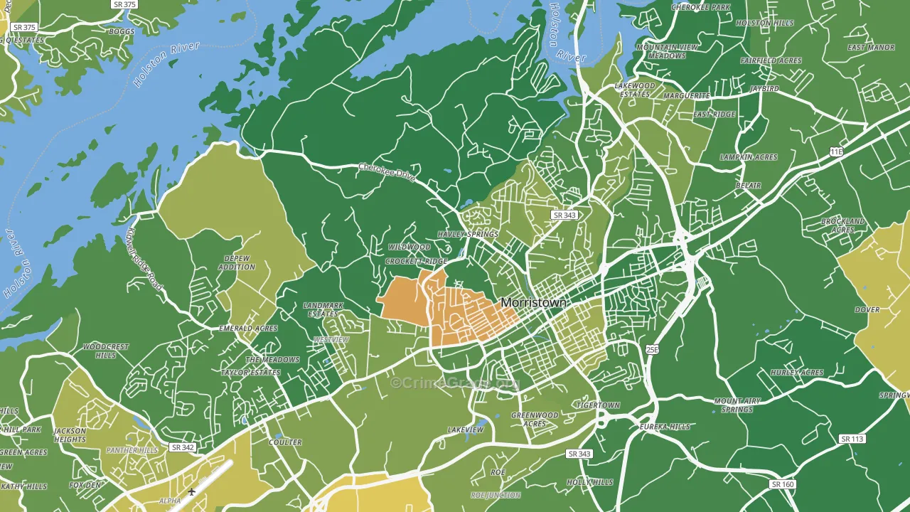 37814, TN Map of Vehicle Theft Rates