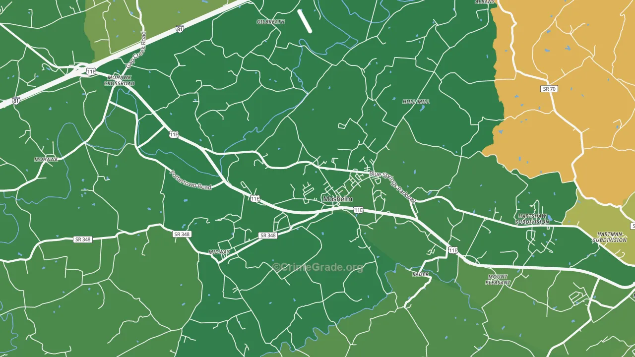 37818, TN Map of Vehicle Theft Rates