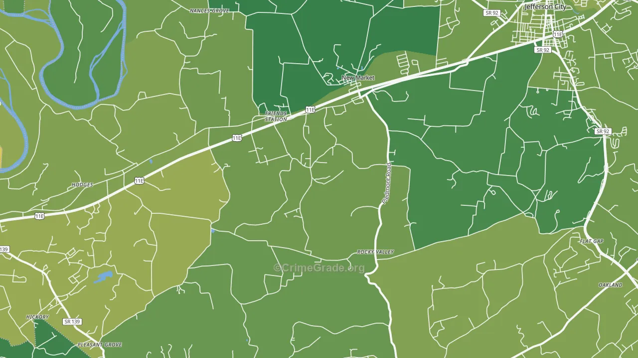 37820, TN Map of Vehicle Theft Rates