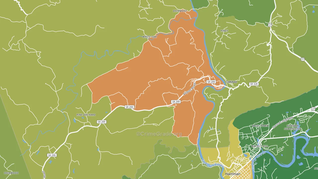 37829, TN Map of Vehicle Theft Rates