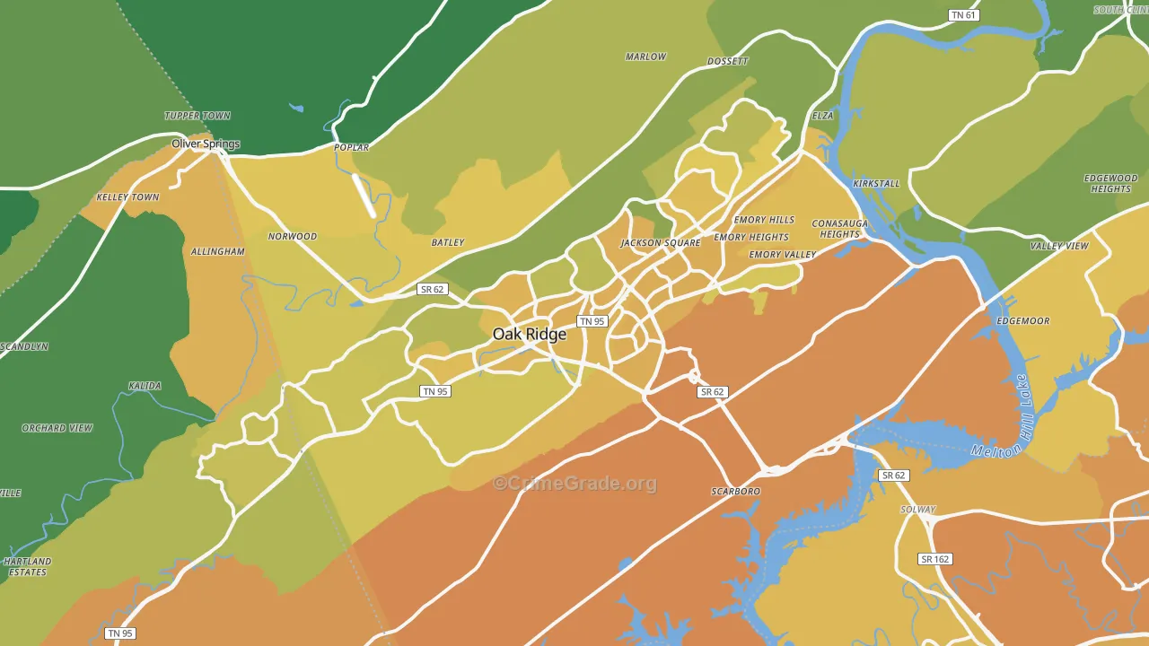 37830, TN Map of Vehicle Theft Rates