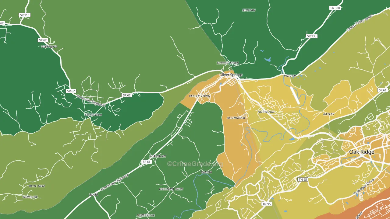 37840, TN Map of Vehicle Theft Rates