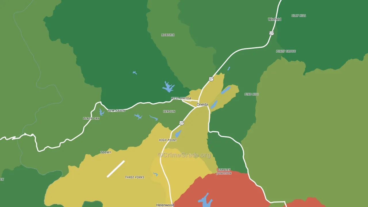 37841, TN Map of Vehicle Theft Rates