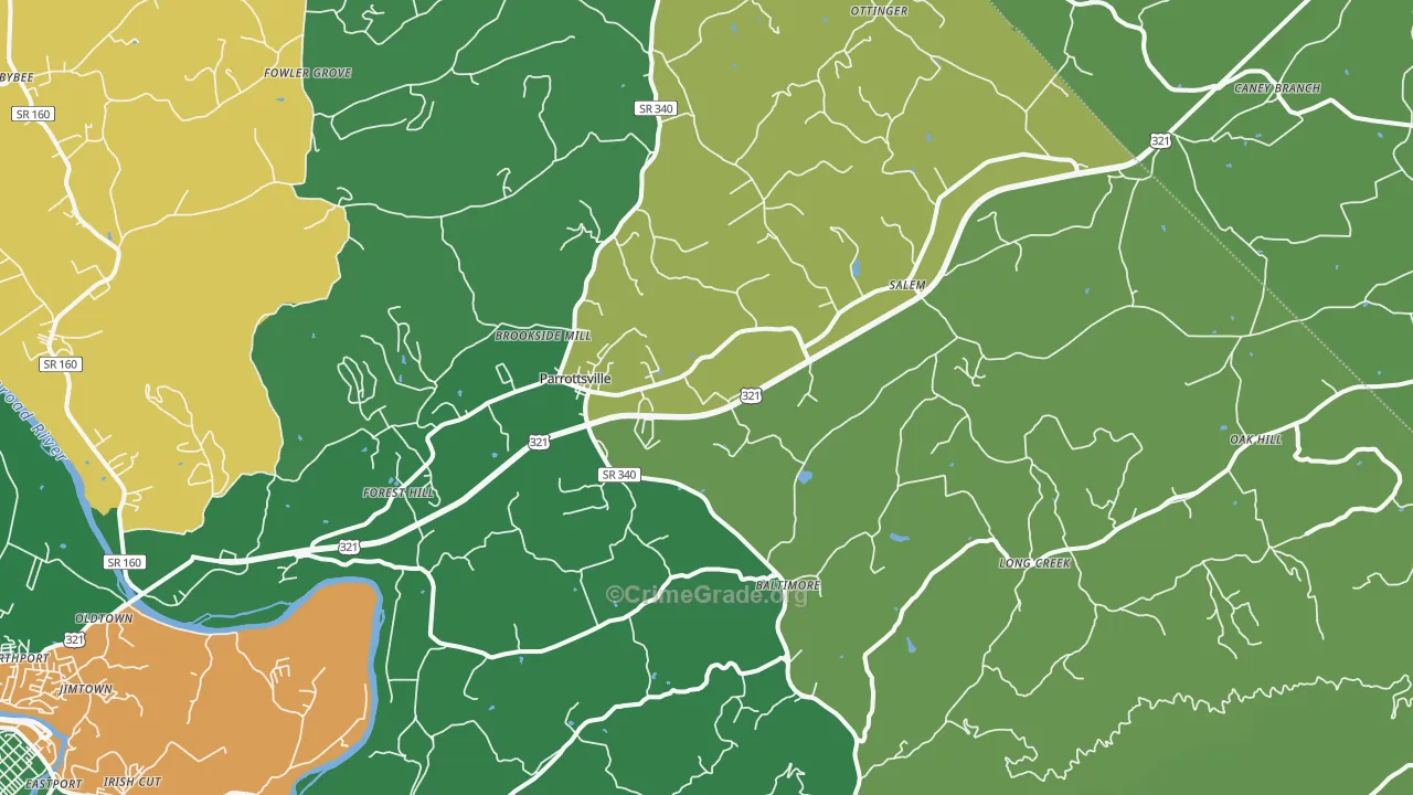 37843, TN Map of Vehicle Theft Rates