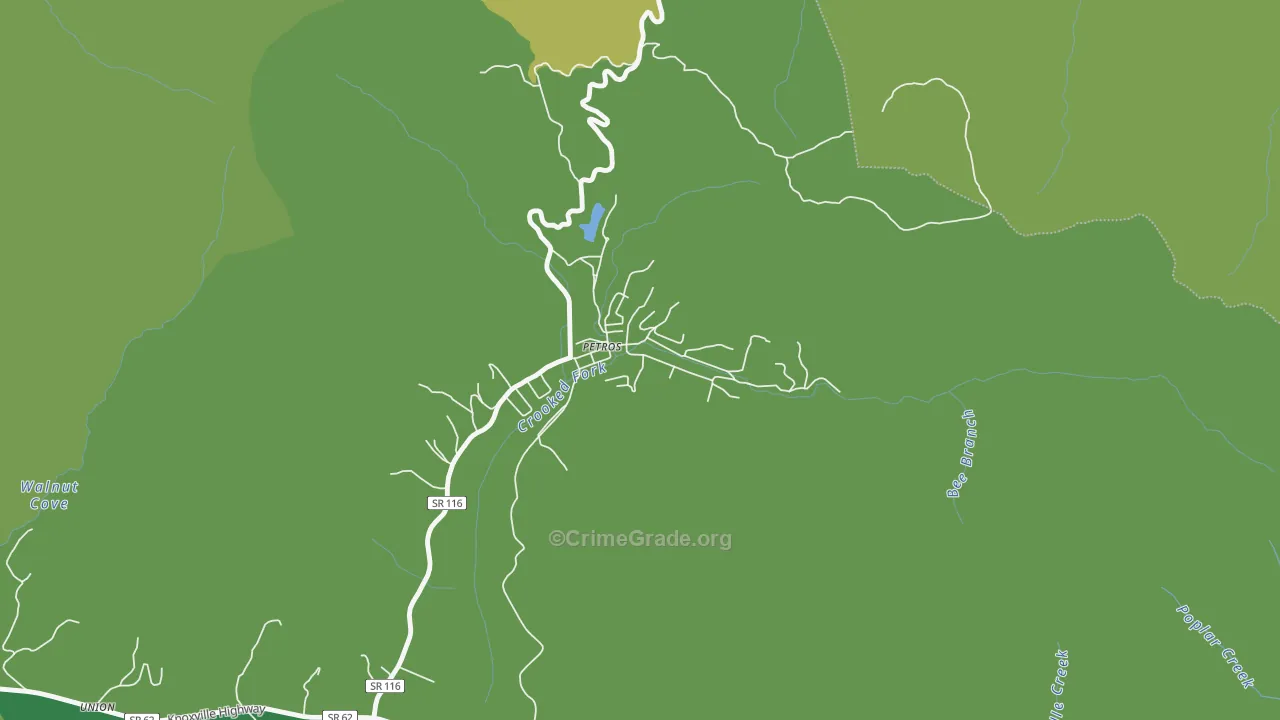 37845, TN Map of Vehicle Theft Rates