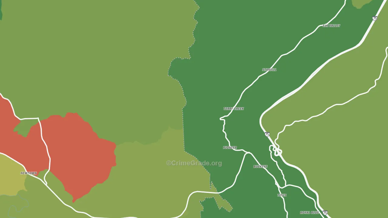 37847, TN Map of Vehicle Theft Rates