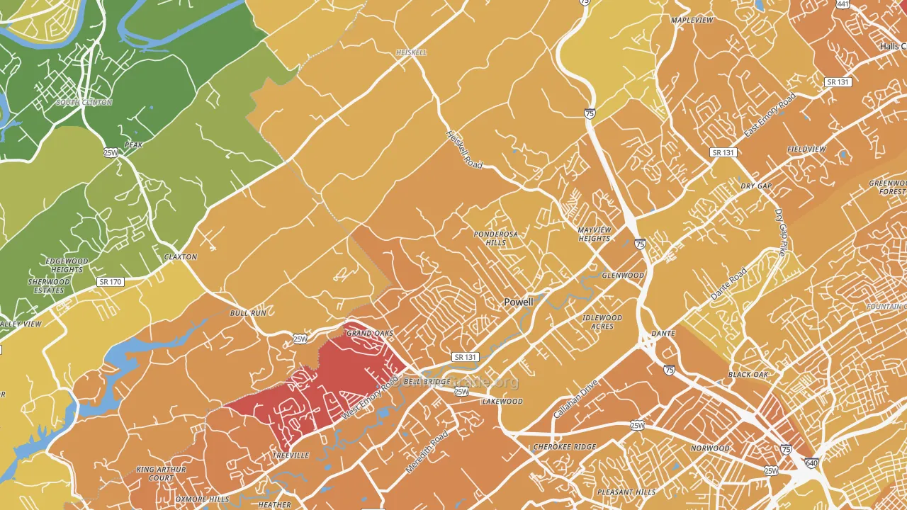 37849, TN Map of Vehicle Theft Rates