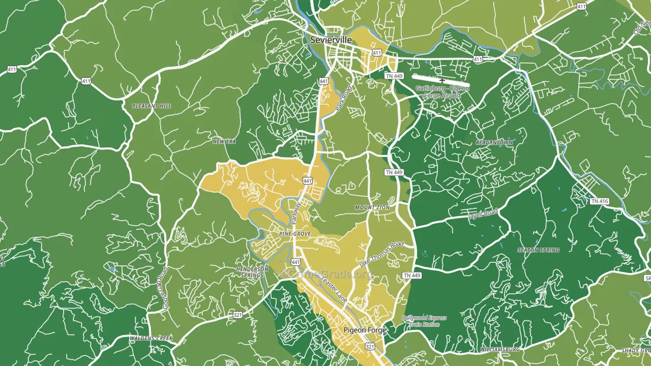 37862, TN Map of Vehicle Theft Rates