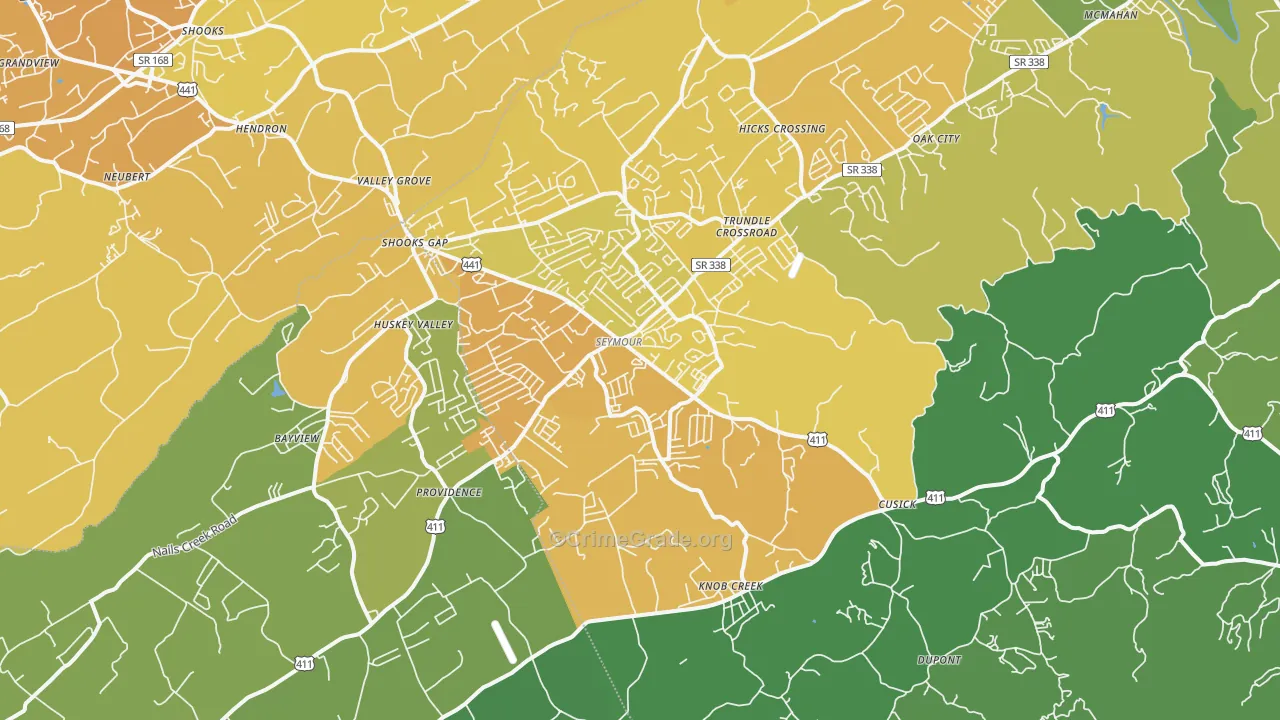 37865, TN Map of Vehicle Theft Rates