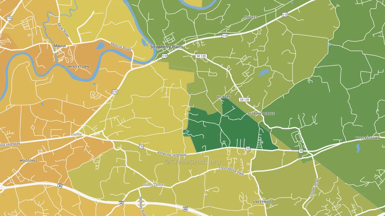 37871, TN Map of Vehicle Theft Rates