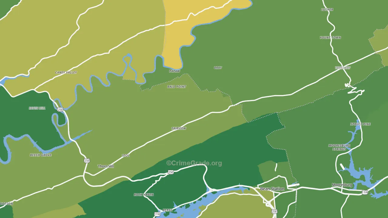 37881, TN Map of Vehicle Theft Rates