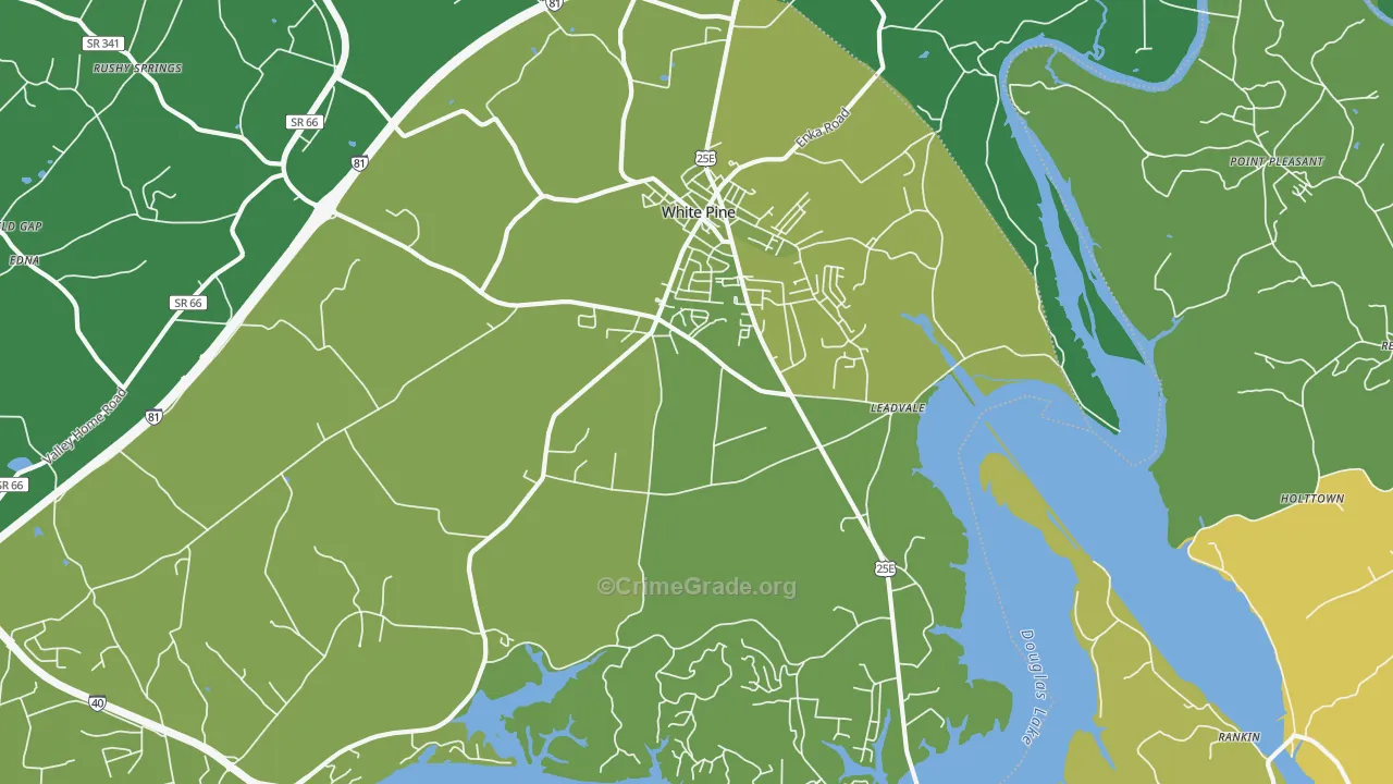 37890, TN Map of Vehicle Theft Rates