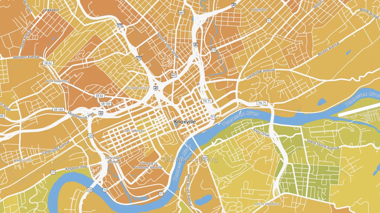 37902, TN Map of Vehicle Theft Rates