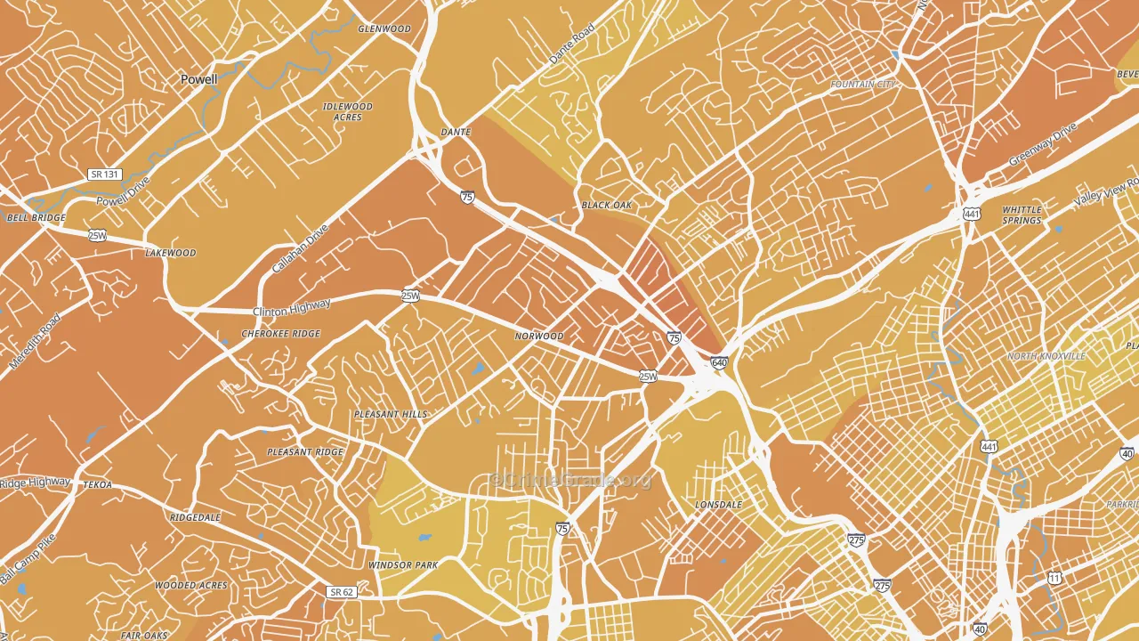 37912, TN Map of Vehicle Theft Rates