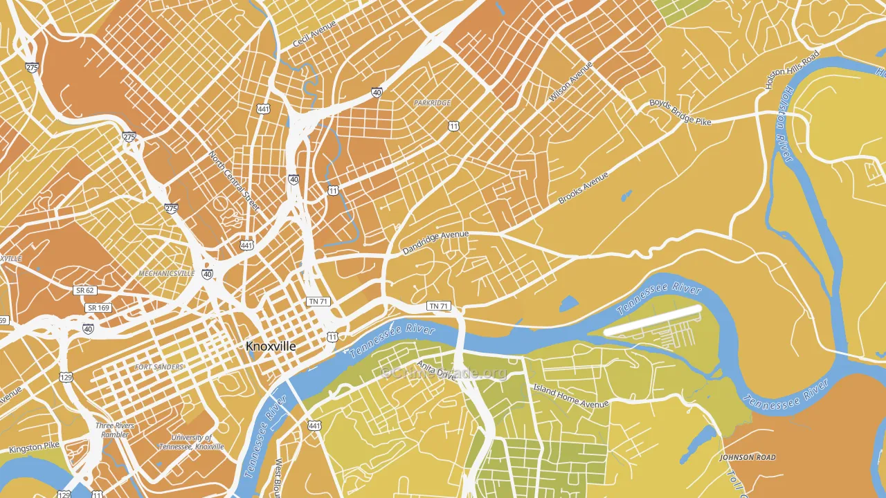 37915, TN Map of Vehicle Theft Rates
