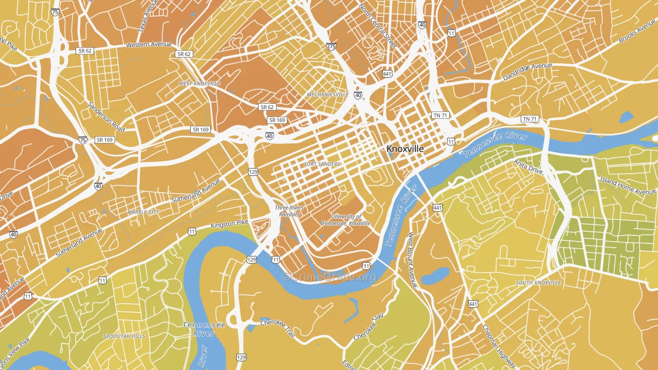 37916, TN Map of Vehicle Theft Rates