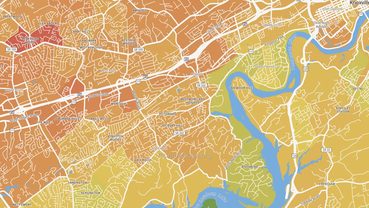 37919, TN Map of Vehicle Theft Rates