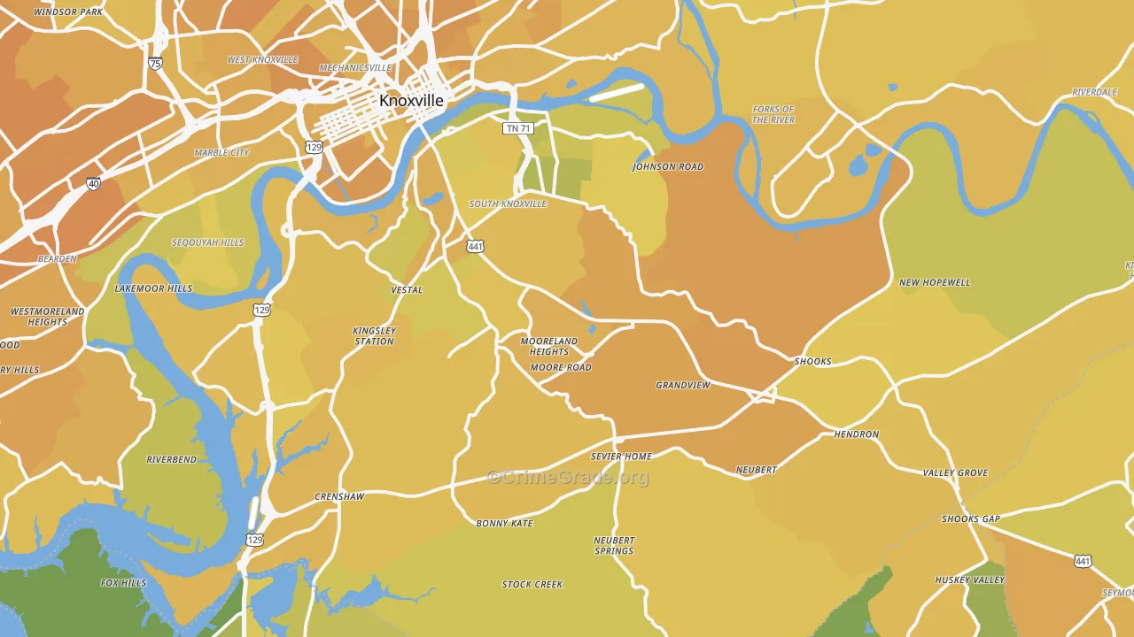 37920, TN Map of Vehicle Theft Rates