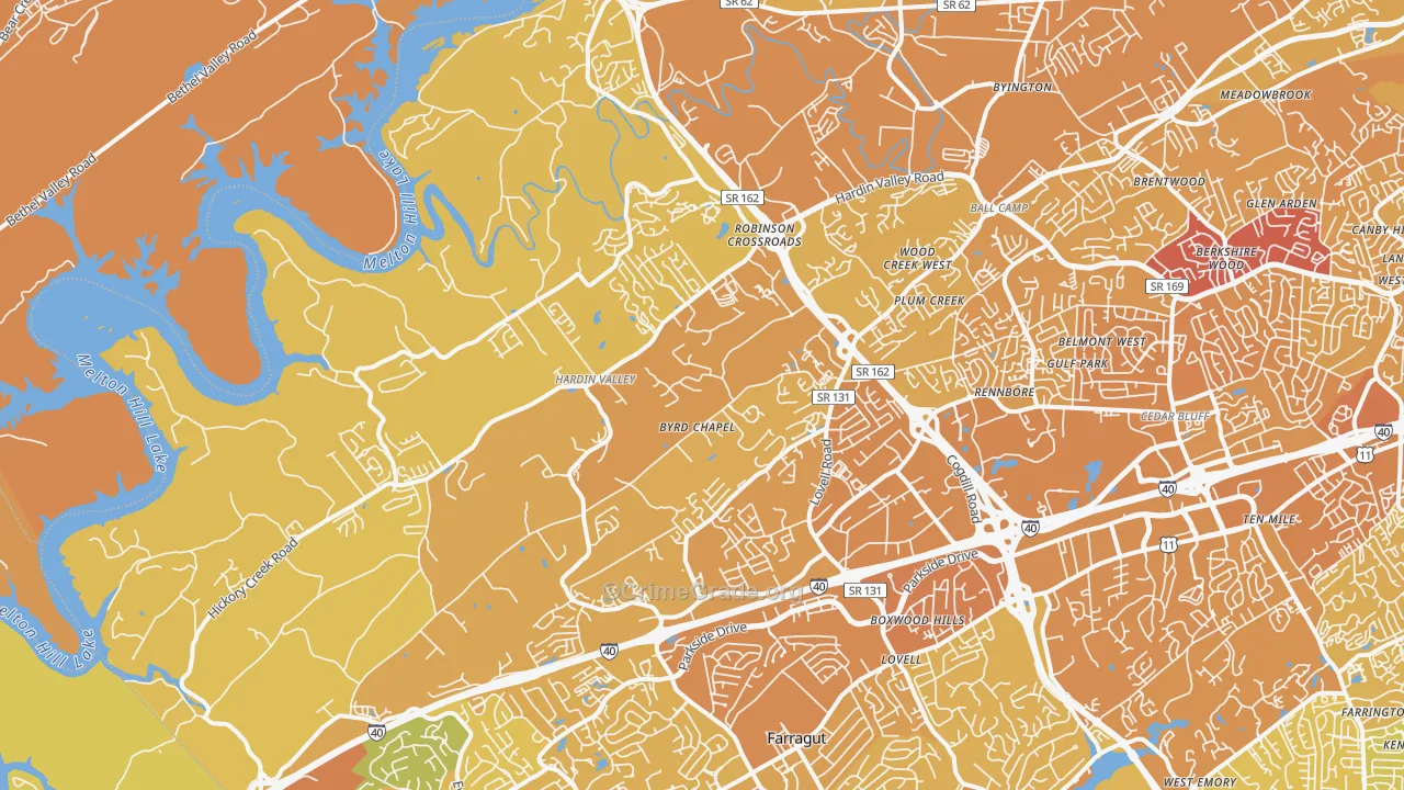37932, TN Map of Vehicle Theft Rates