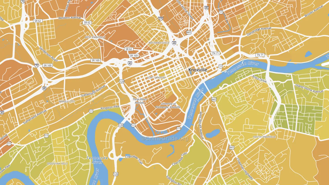 37996, TN Map of Vehicle Theft Rates