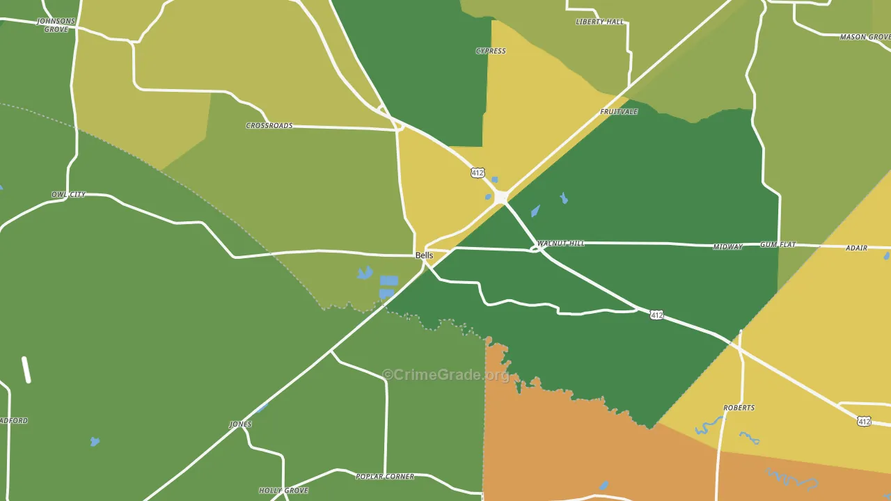 38006, TN Map of Vehicle Theft Rates