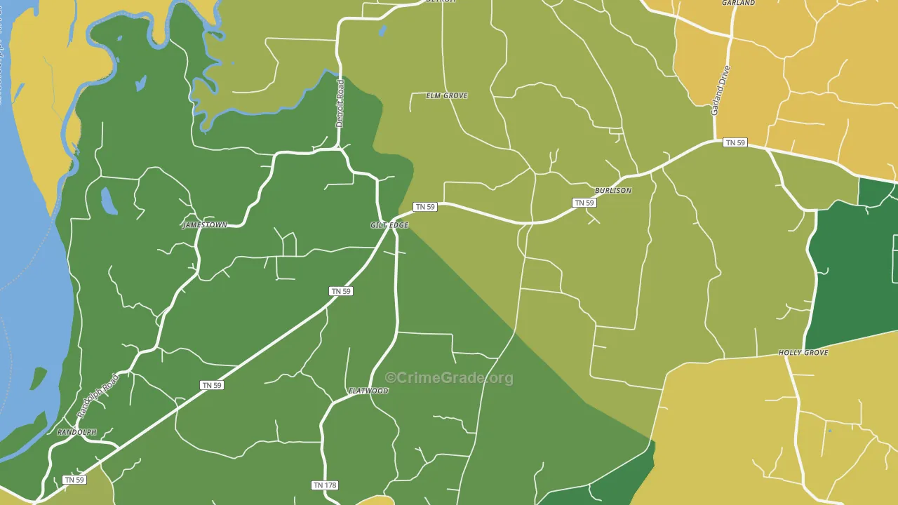 38015, TN Map of Vehicle Theft Rates