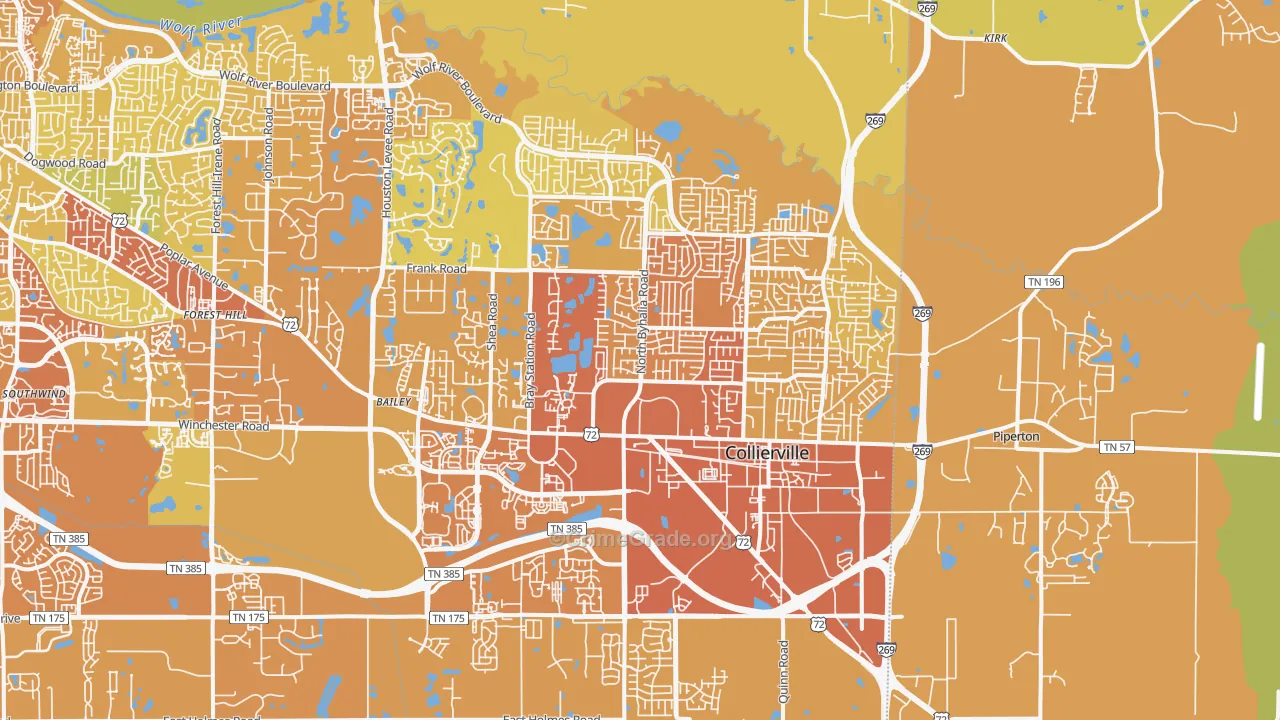 38017, TN Map of Vehicle Theft Rates