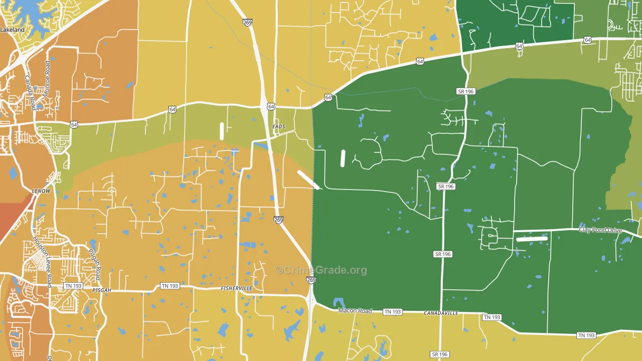 38028, TN Map of Vehicle Theft Rates