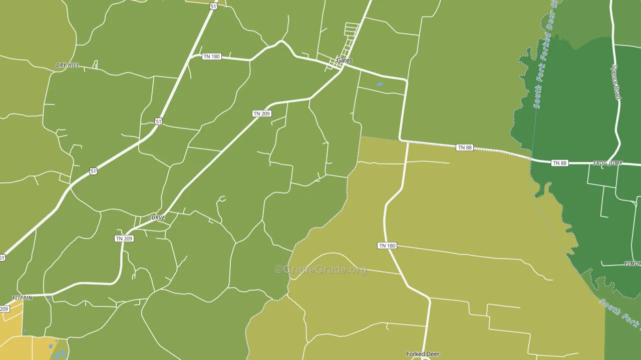 38037, TN Map of Vehicle Theft Rates