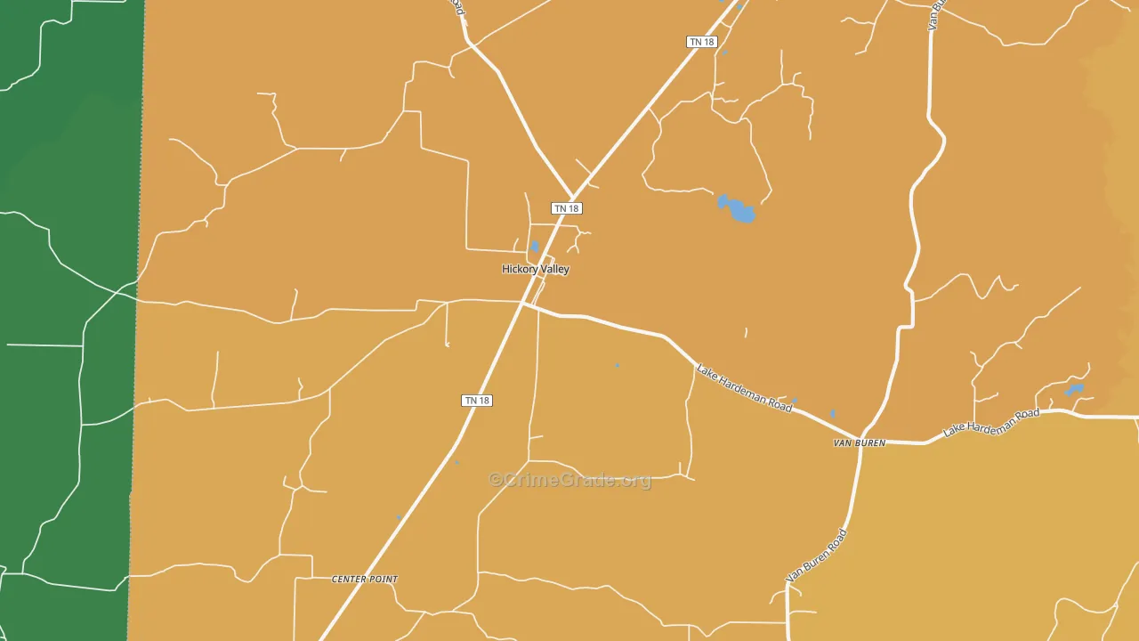38042, TN Map of Vehicle Theft Rates